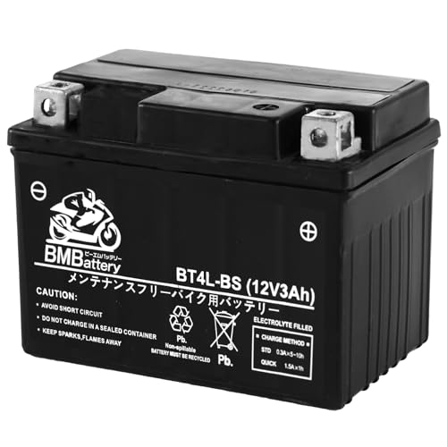 BMBattery バイク用 バッテリー 液入り 充電済み BT4L-BS (YT4L-BS / YTZ3 / GT4L-BS / FT4L-BS / FTZ3S / KT4L-BS 互換)